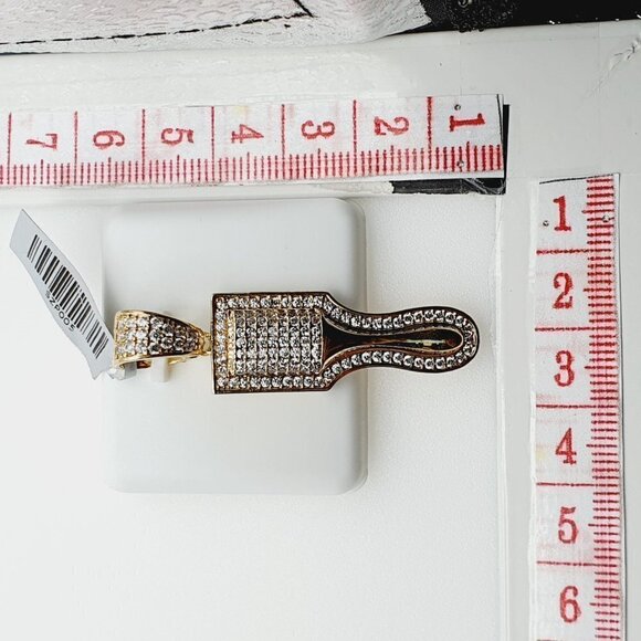 "14K Gold Plated Cubic Zircon Pendant, INUS1BR063 - Picture 8 of 8